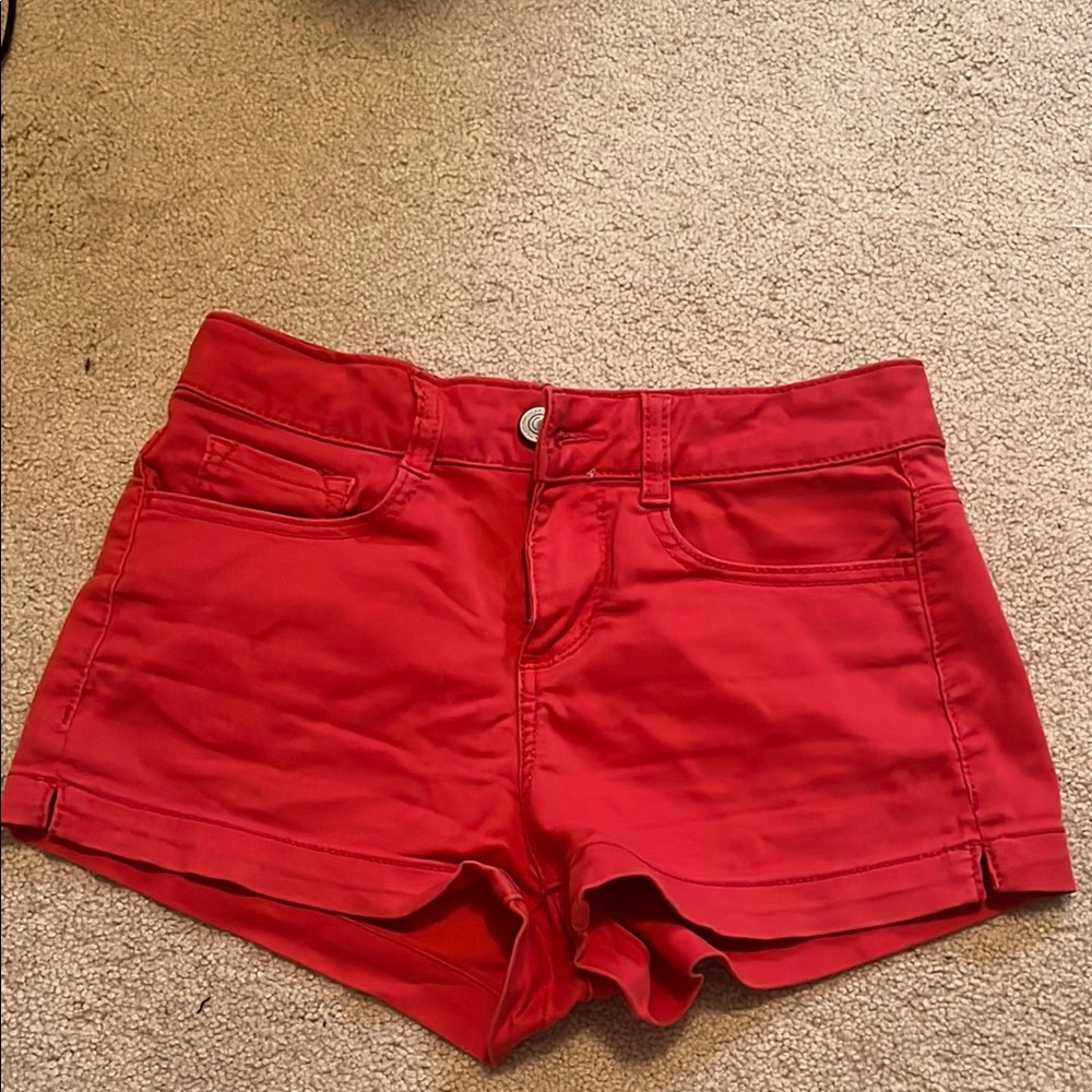 Red Jean Shorts